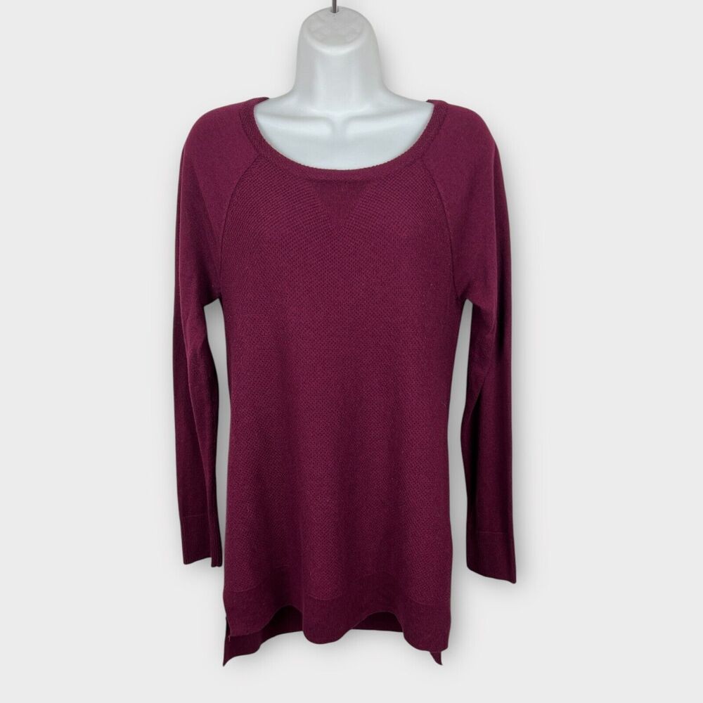 Amercan Eagle Small Red Burgundy‎ Long Sleeve KnitWovern Sweater Tee